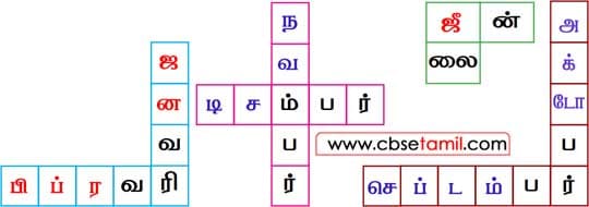 Class 2 Tamil Solution - Lesson 13 குறுக்கெழுத்திப் புதரில் ஆங்கில மாதங்களின் பெயர்களை நிரப்புக