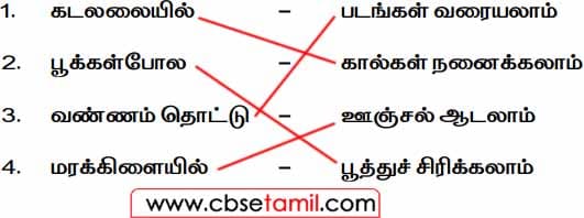 Class 2 Tamil Solution - Lesson 5 வண்ணம் தொட்டு - பொருத்துக