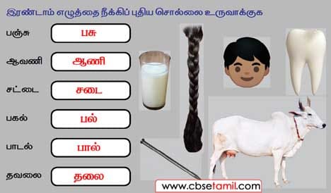 Class 2 Tamil Solution - Lesson 9.1 - இரண்டாம் எழுத்தை நீக்கி புதிய சொல்லை உருவாக்கு