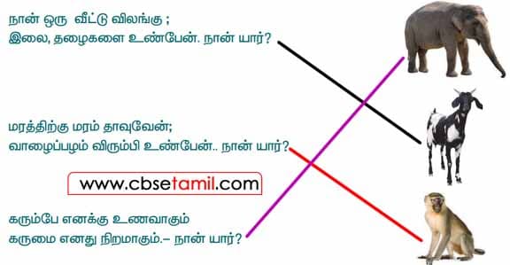 Class 3 Tamil Solution - Lesson 22 புதிருக்கு பாெருத்தமான படத்தை பொருத்துக