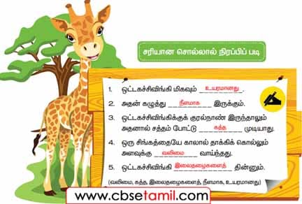 Class 3 Tamil Solution - Lesson 2 சரியான சொல்லால் நிரப்பிப் படி
